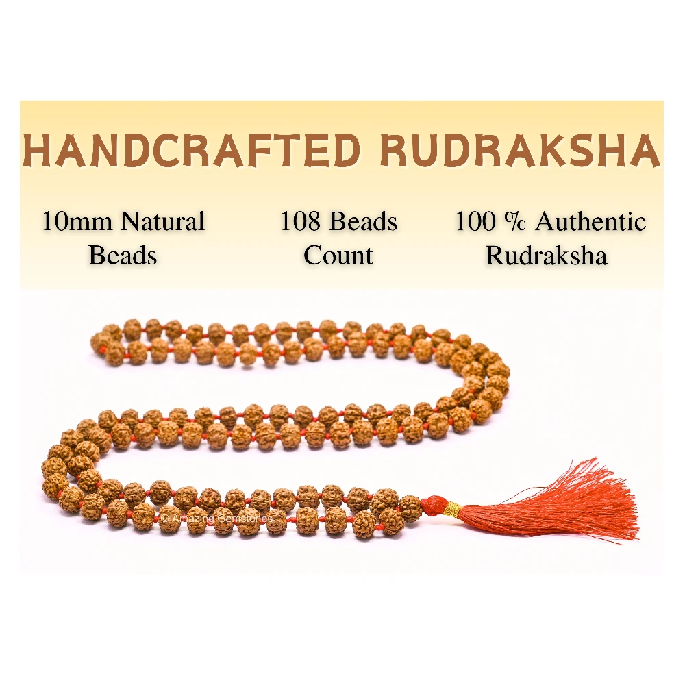 10mm Rudraksha Mala (Hand Knotted)