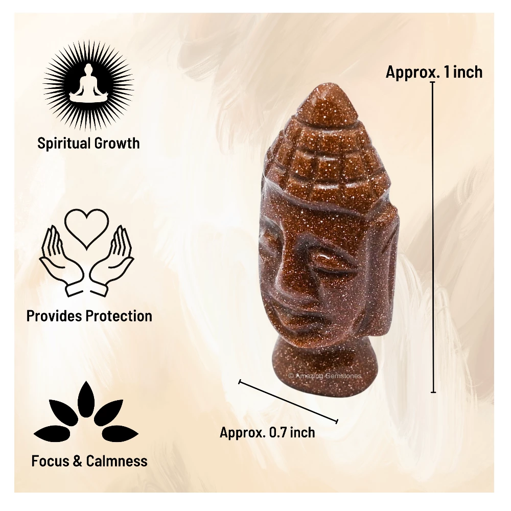 Red Goldstone Buddha Head