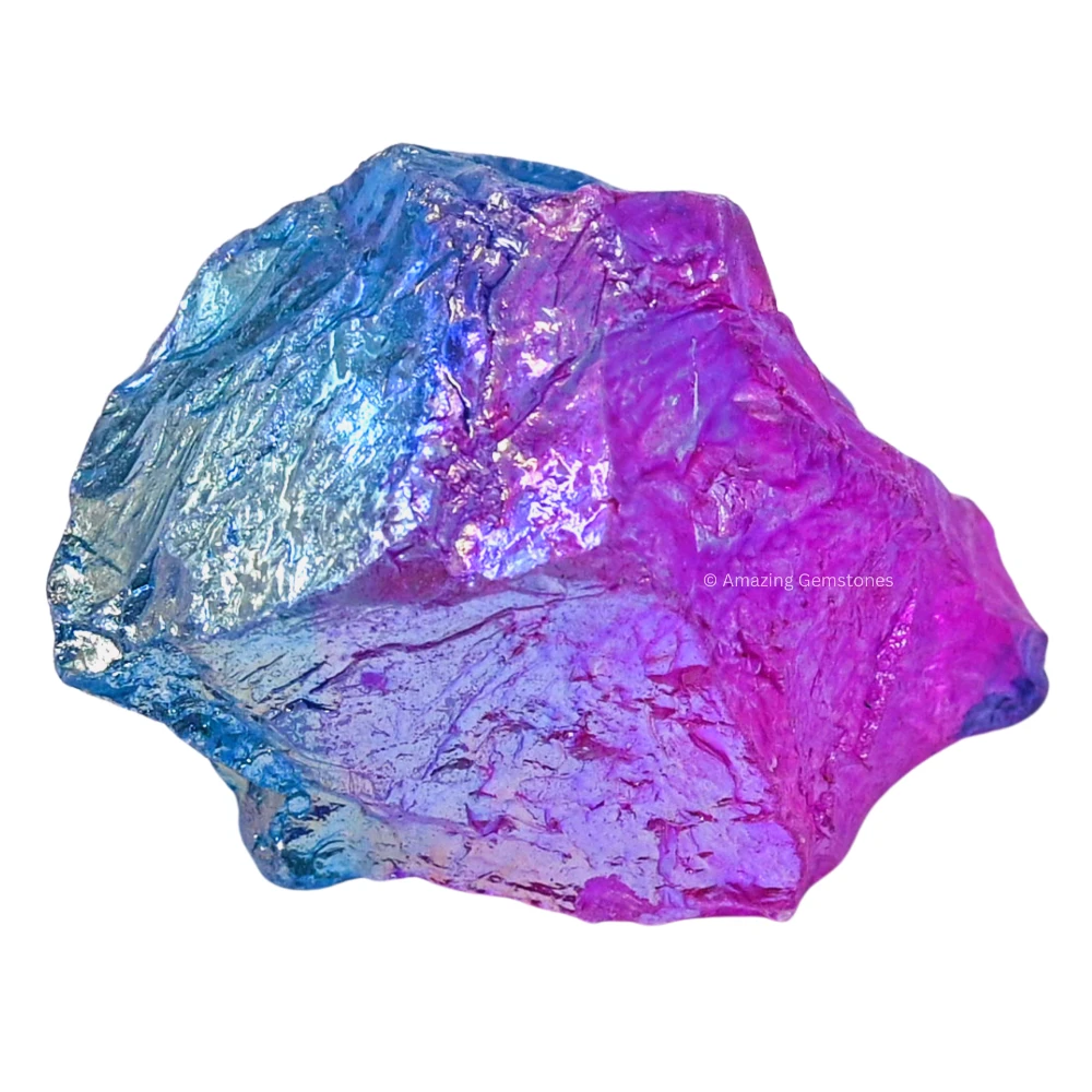 Rose-Aqua Aura Quartz Raw Crystals (2 Pieces)