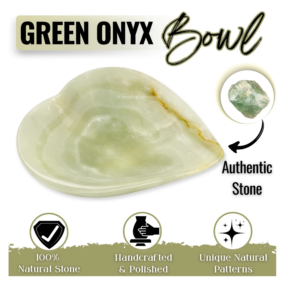 Green Onyx Heart Bowl