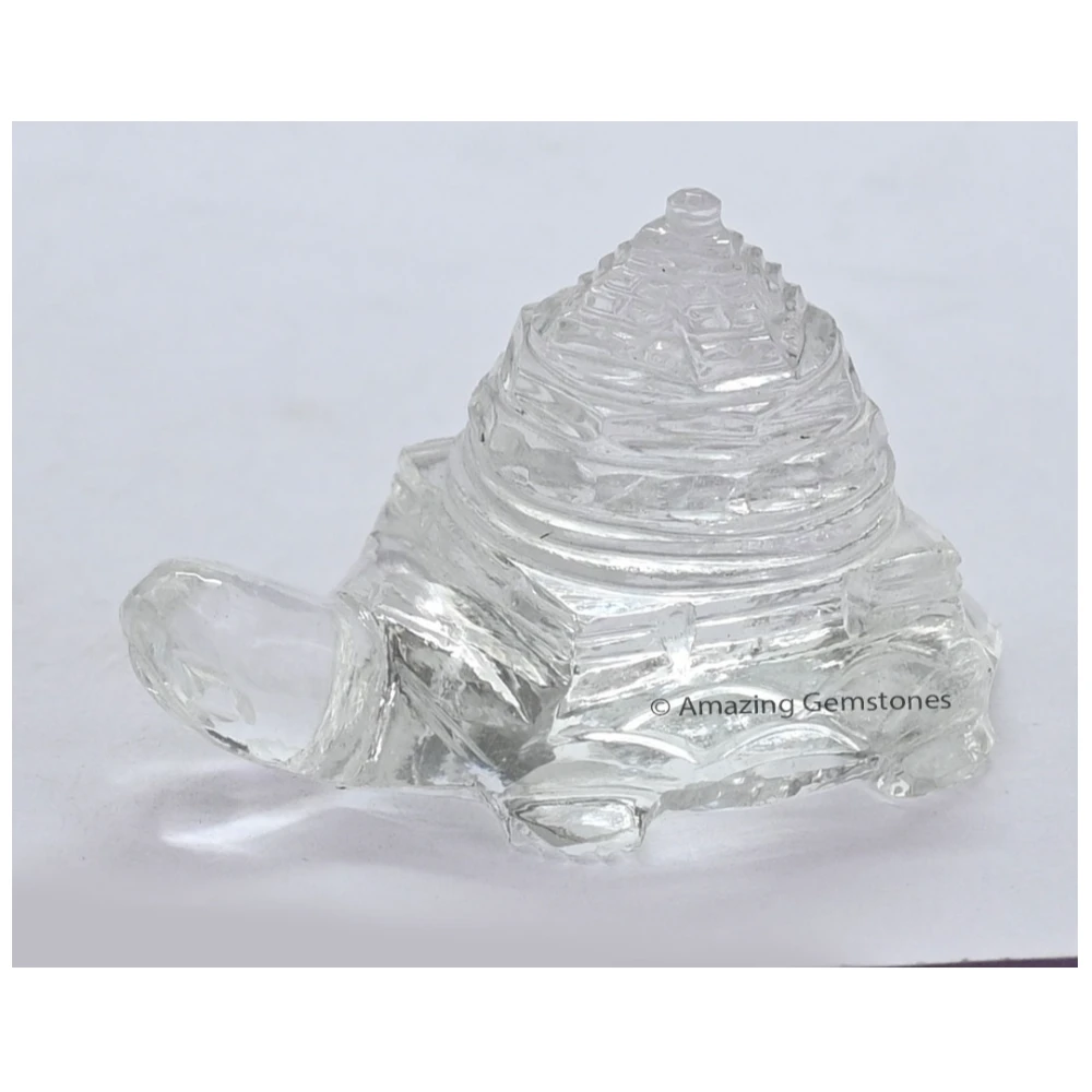 Clear Quartz Shree Yantra with Tortoise (30-50 Gram)