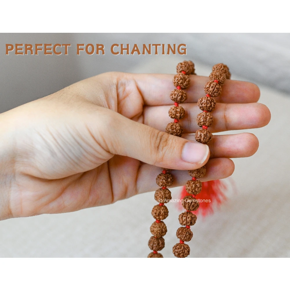 9mm Rudraksha Mala (Hand Knotted)