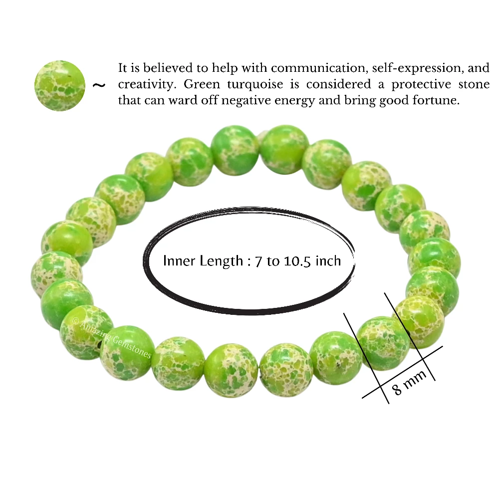 Green Turquoise Bracelet (Strechable)