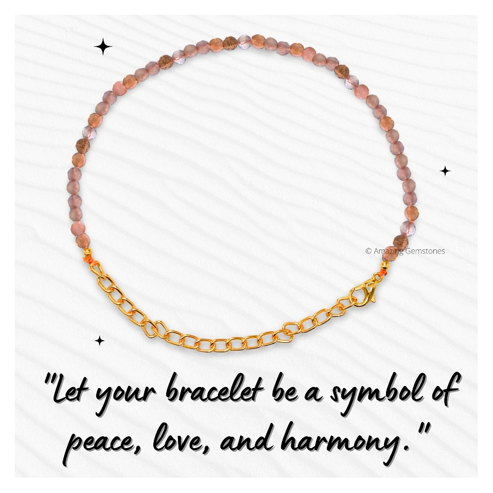 Golden Moonstone Crystal Bracelet - 2mm Faceted Bead (Gold)
