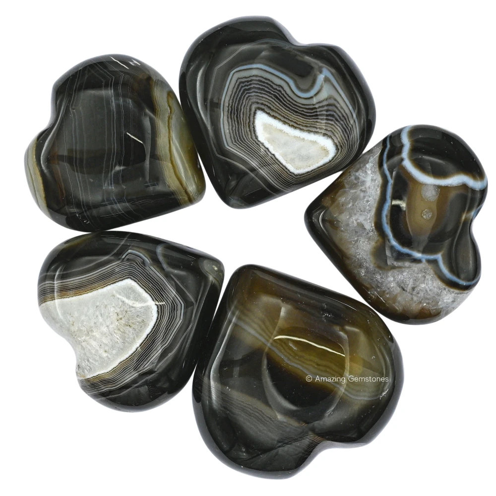 Black Onyx Agate Heart