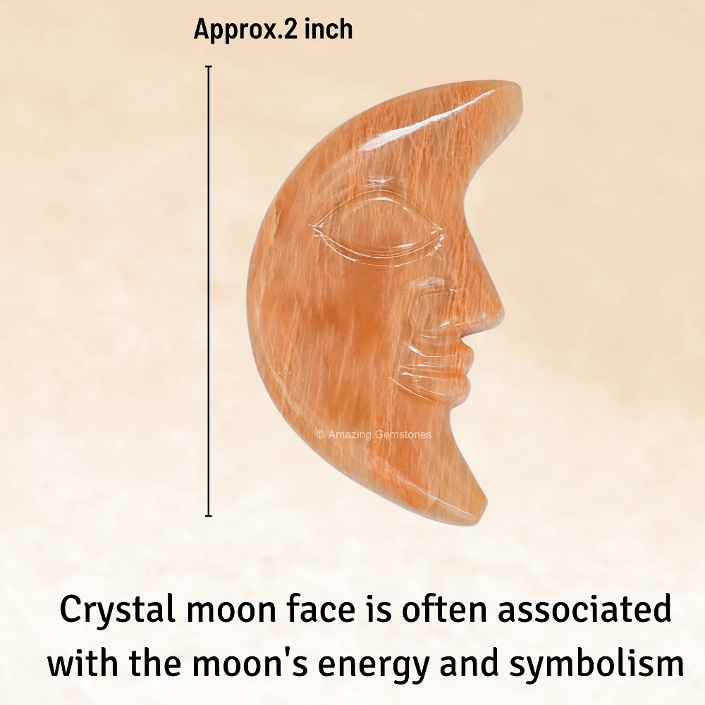 Peach Moonstone Crescent Moon