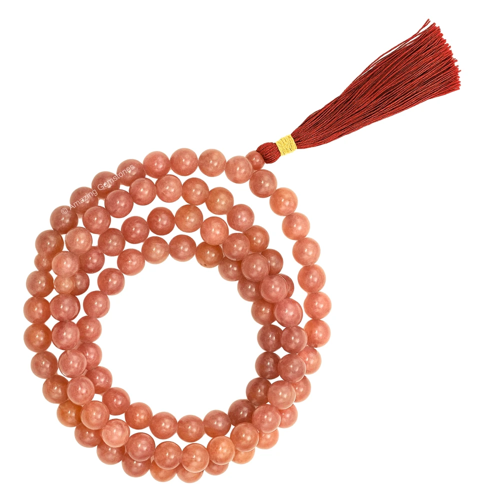 Strawberry Quartz Mala (Without Knot)