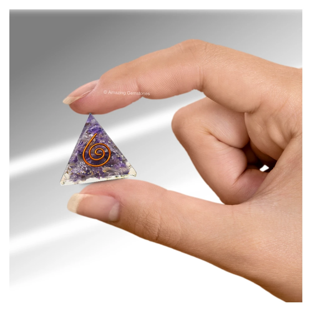 Amethyst Orgone Pyramid - Mini