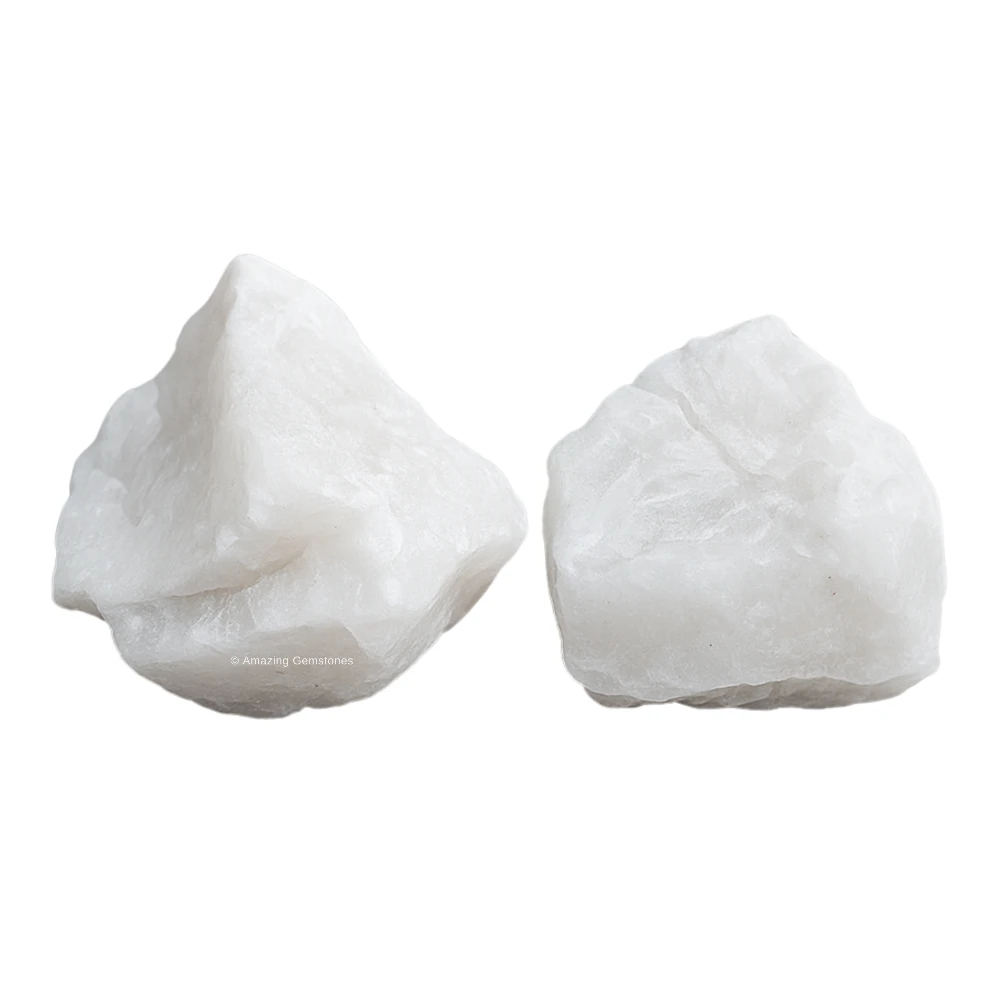 Snow Quartz Raw Crystals (2 Pieces)