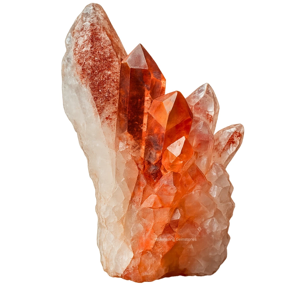 Red Hematoid Quartz Points Mineral Specimen (Small)