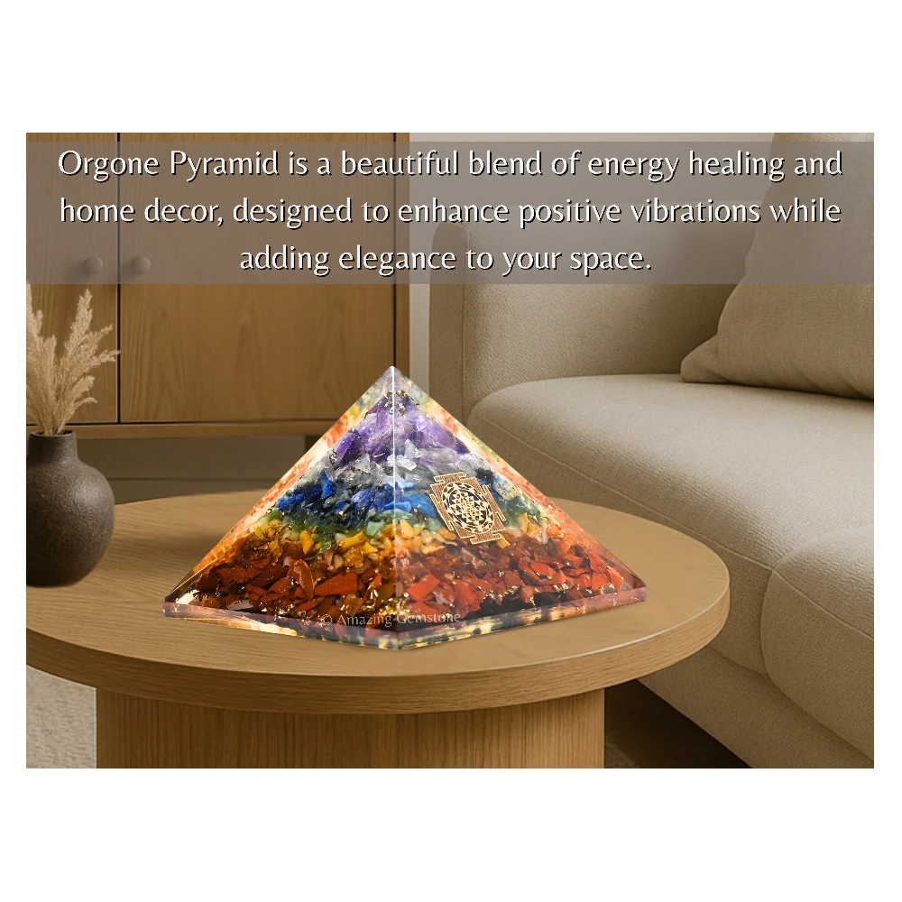 Natural Chakra Orgone Pyramid - Sri Yantra