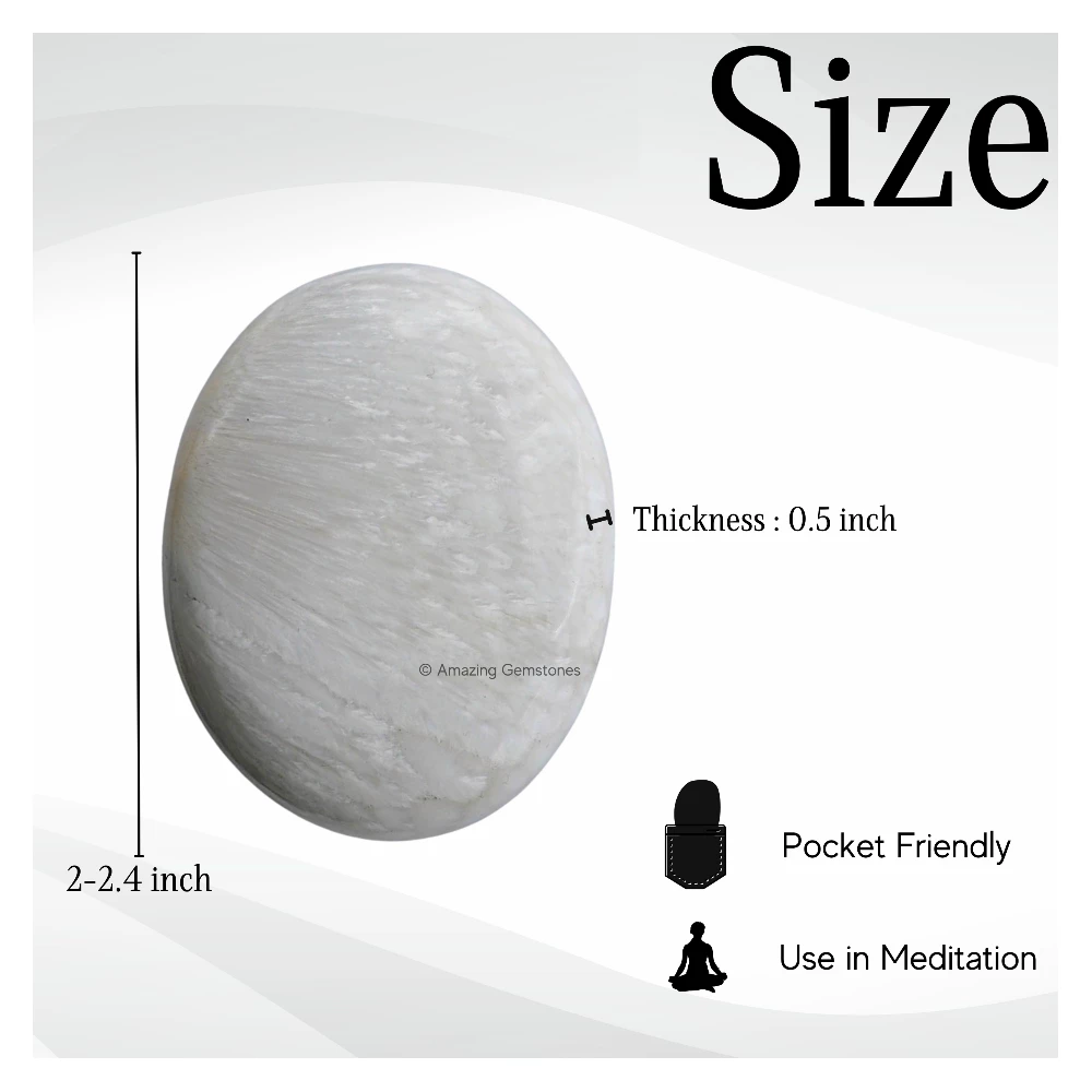 Scolecite Palm Stone (Large)