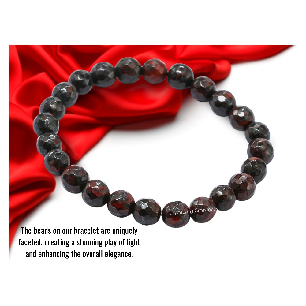 Iron Tiger Eye Bracelet (Faceted) (Stretchable)