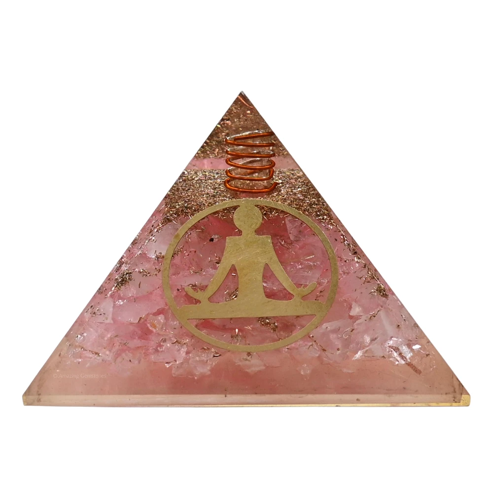 Rose Quartz Orgone Pyramid - Buddha