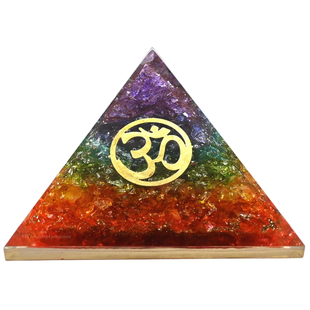 Chakra Onyx Orgone Pyramid - OM