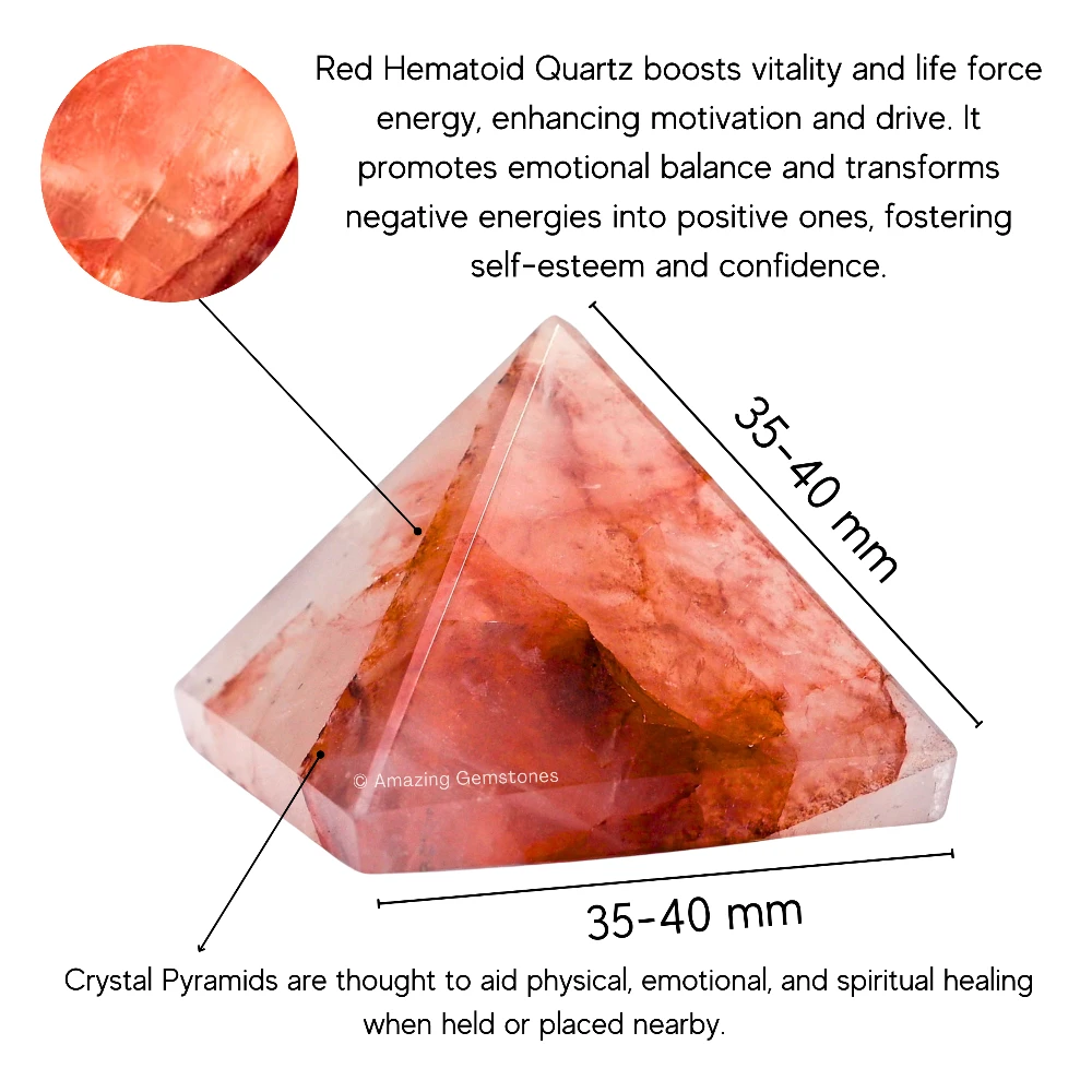 Red Hematoid Quartz Pyramid (1.5 Inch)