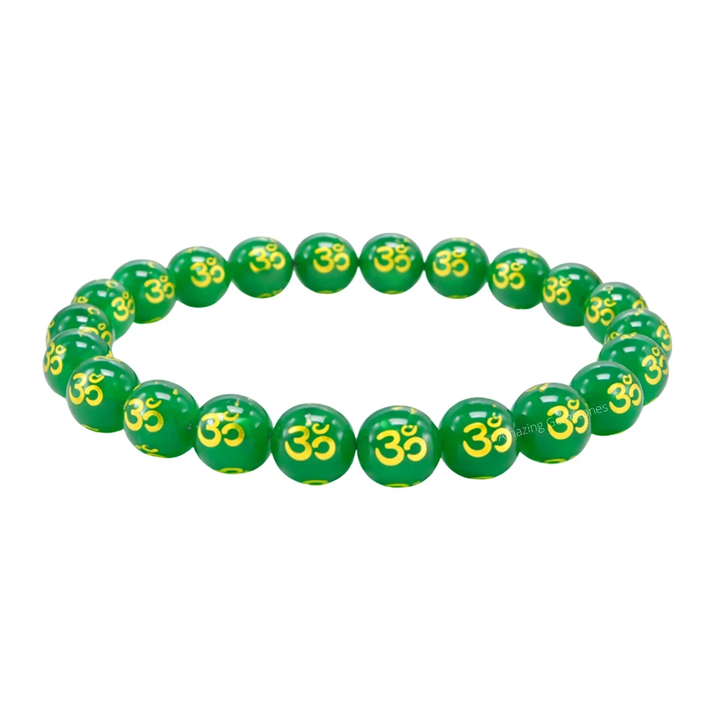 Green Agate OM Bracelet (Strechable)