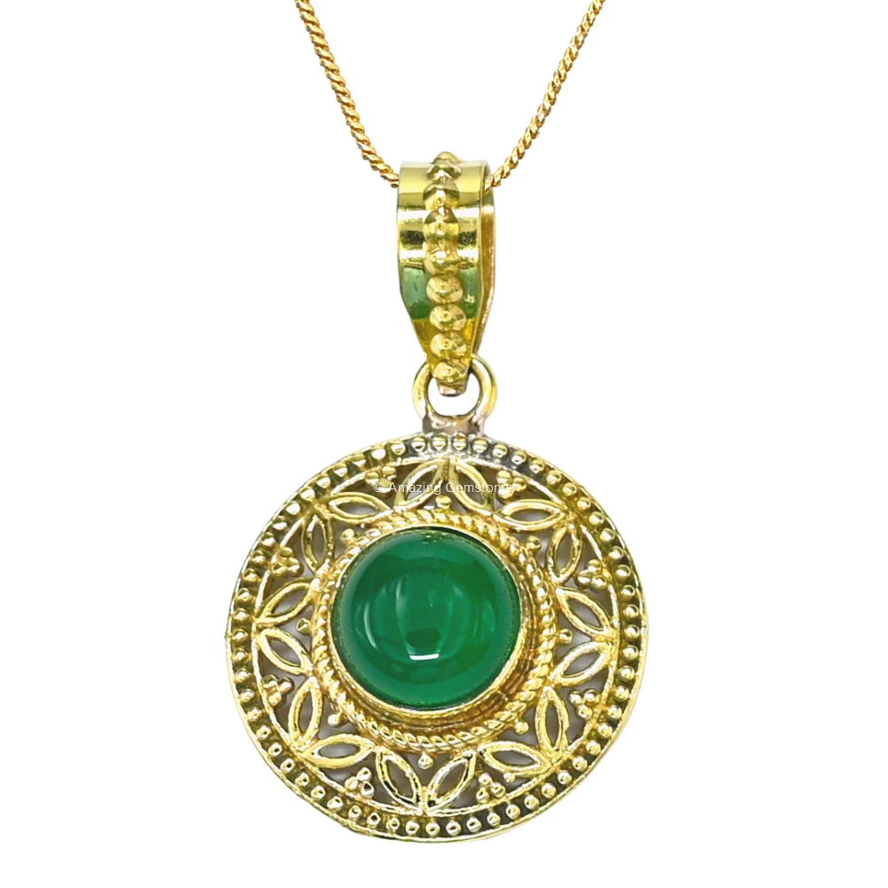 Green Onyx Bead Necklace Premium