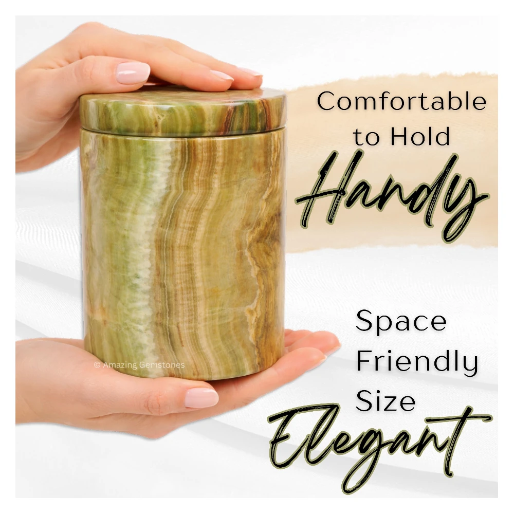 Green Onyx Candy Flat Jar