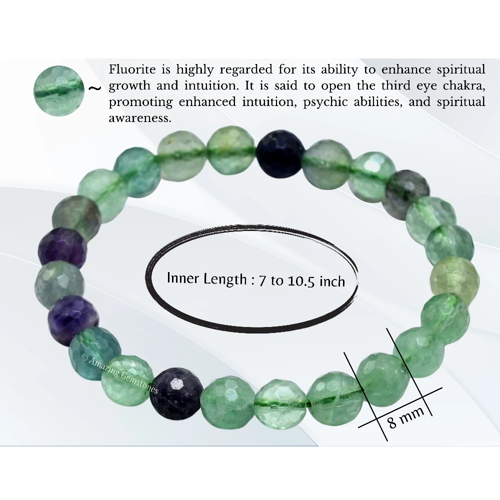 Multi Fluorite Bracelet (Faceted-Stretchable)