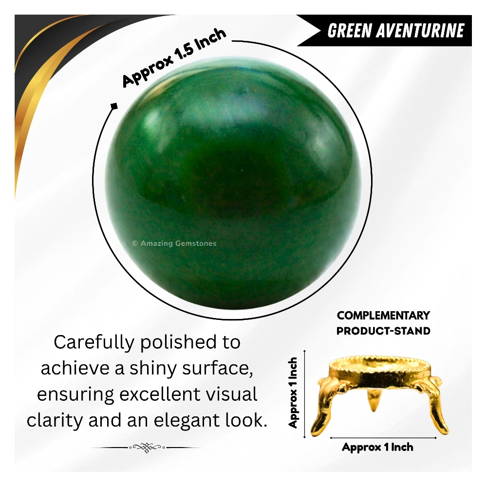 Dark Green Aventurine Sphere (1.5 Inch)