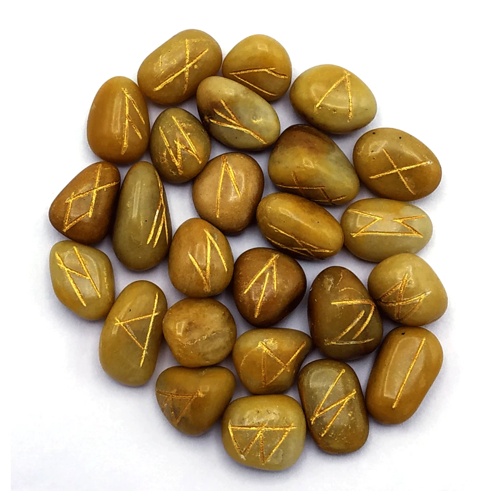 Yellow Jasper Rune Stones Set