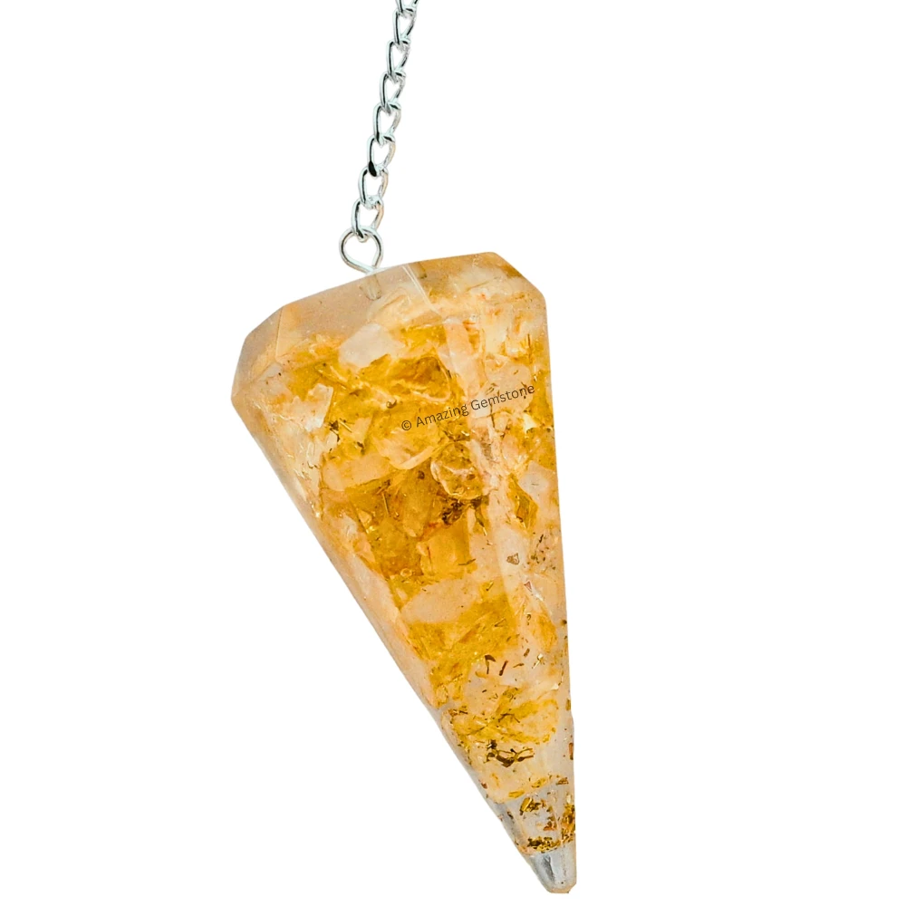 Citrine Onyx Orgone Pendulum