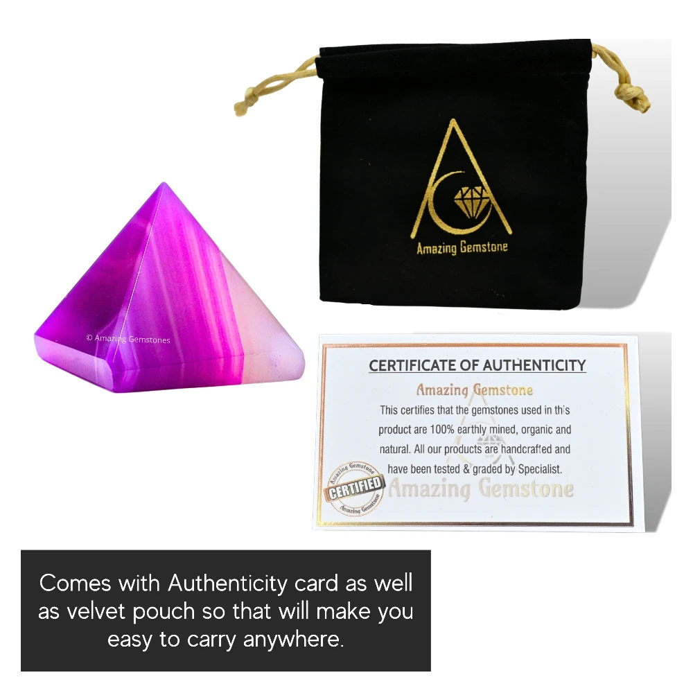 Pink Onyx Pyramid (1 Inch)