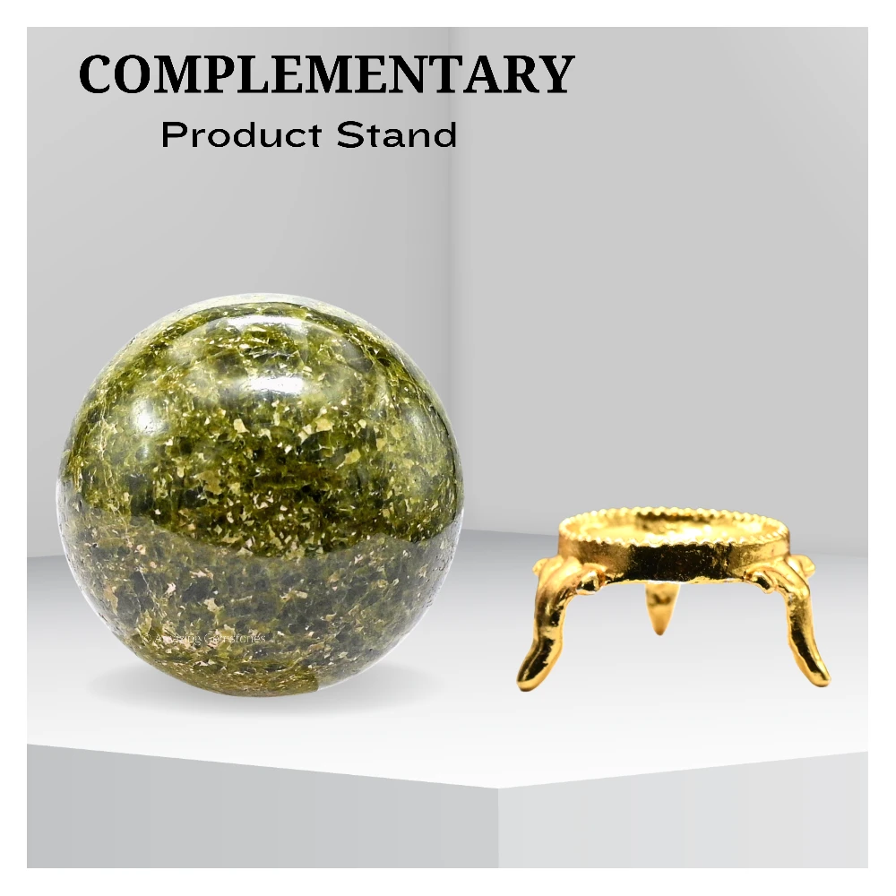 Green Tourmaline In Matrix Sphere (1.5 Inch)