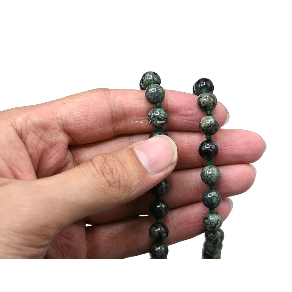 Kambaba Jasper Mala (Hand Knotted)
