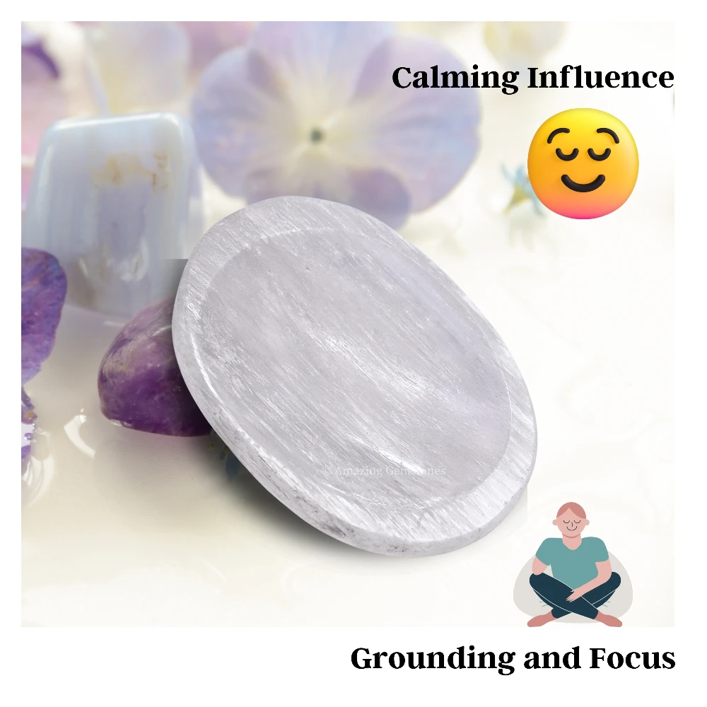 Selenite Worry Stone