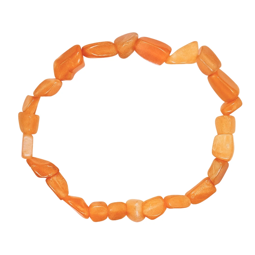 Peach Moonstone Tumbled Stone Bracelet (Stretchable)