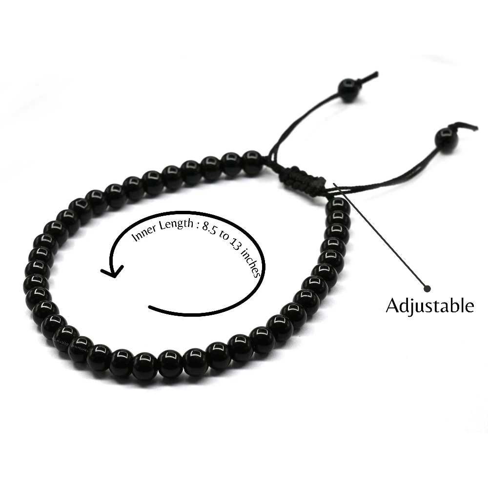 Anti Swelling Black Obsidian Hematite Set Of 3 Anklet (Without Knot)