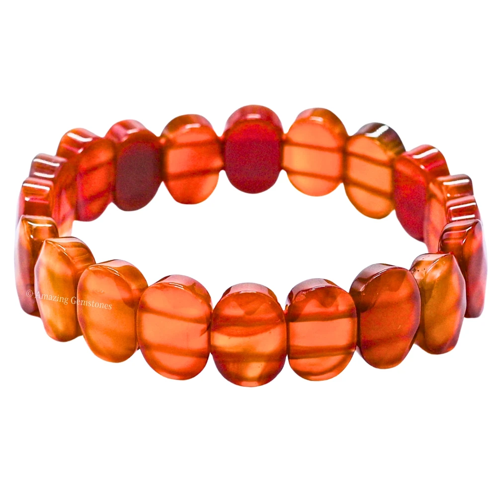 Carnelian Faceted Bracelet - Oval Stone