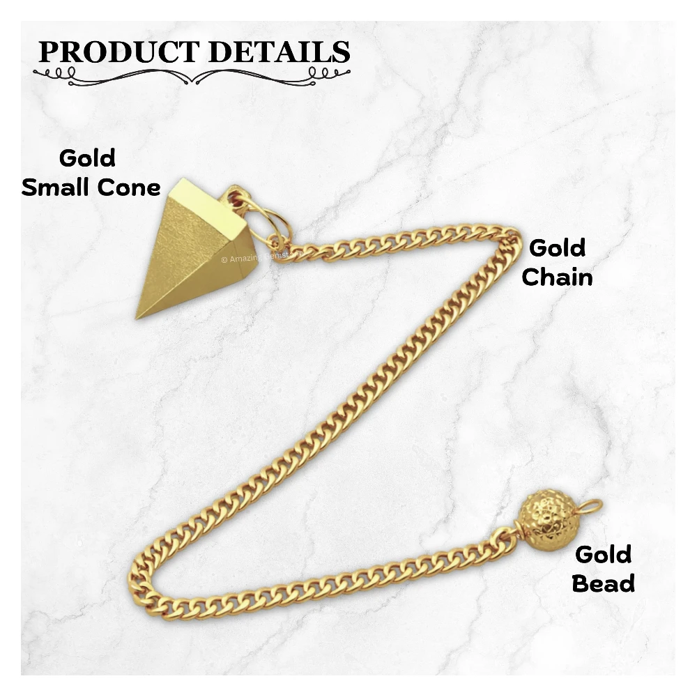 Metal Brass Pendulum - Gold Small Cone (MP121)