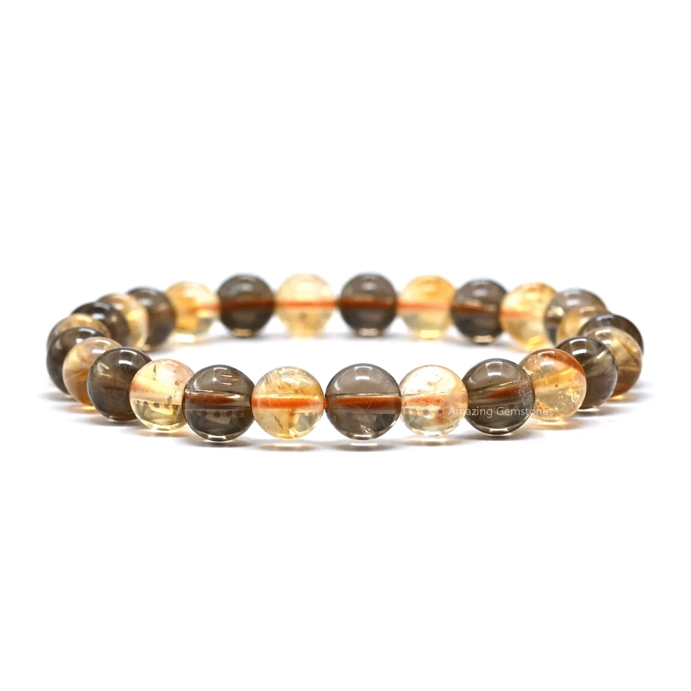 Smoky Quartz - Citrine Bracelet (Stretchable)