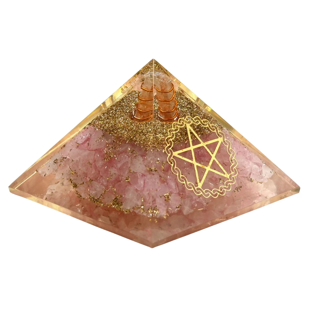 Rose Quartz Orgone Pyramid - Pentacle