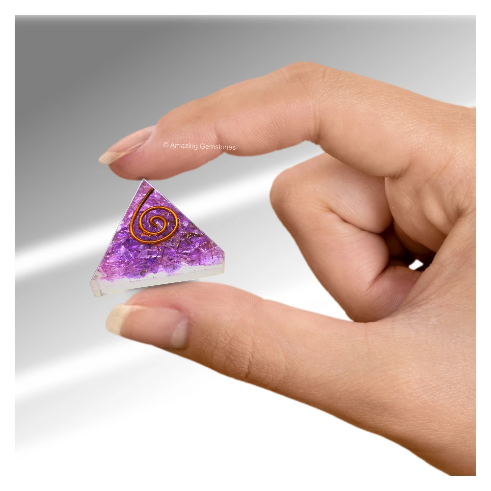 Amethyst Onyx Orgone Pyramid - Mini