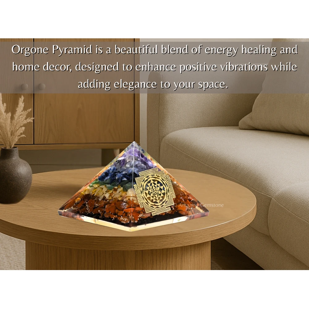Natural Chakra Orgone Pyramid - Big Sri Yantra