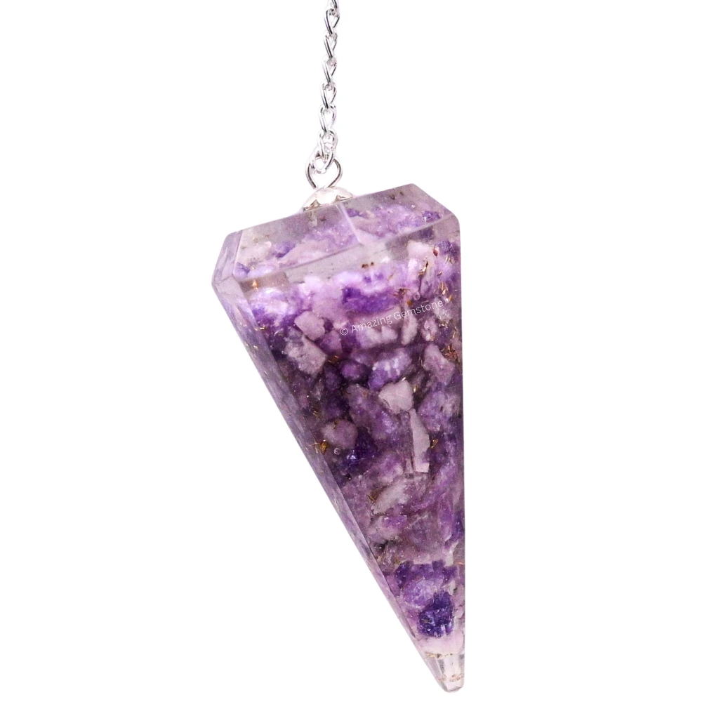 Lepidolite Orgone Pendulum