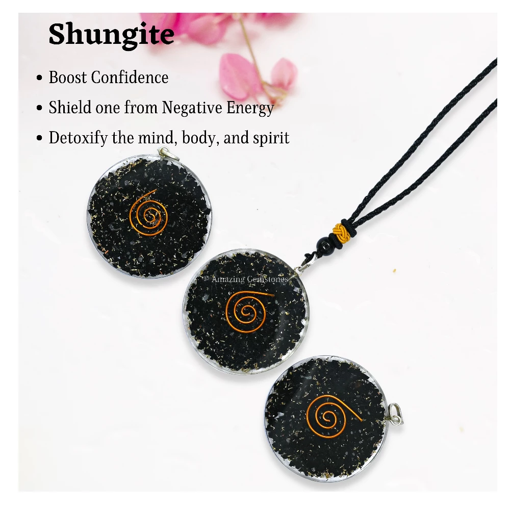 Shungite Necklace - Copper Coil