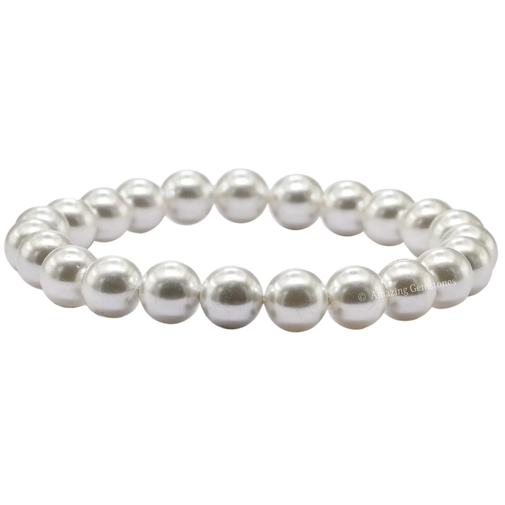 White Pearl Bracelet (Strechable)