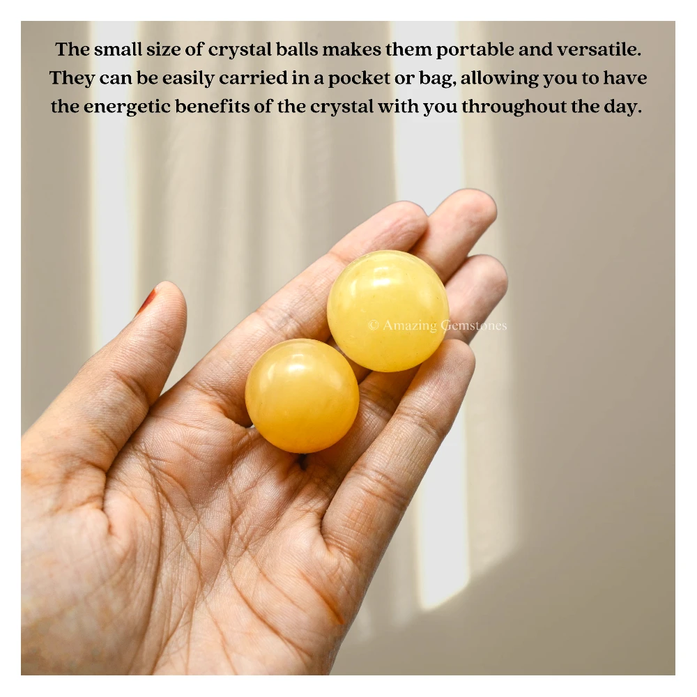 Yellow Calcite Sphere (1 Inch)