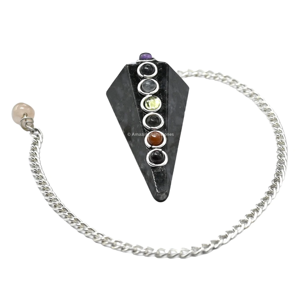 Indigo Gabbro Chakra Crystal Pendulum