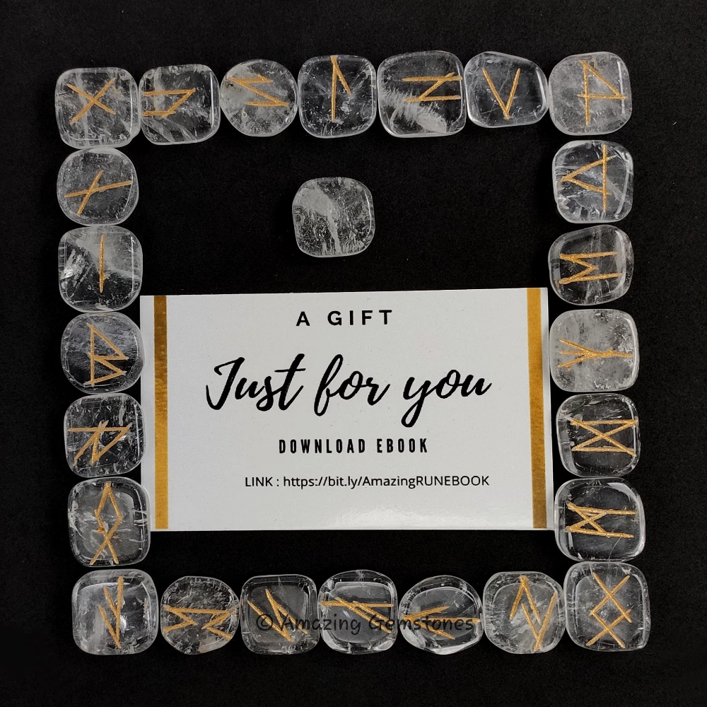 Clear Quartz Rune Stones Set (Premium)