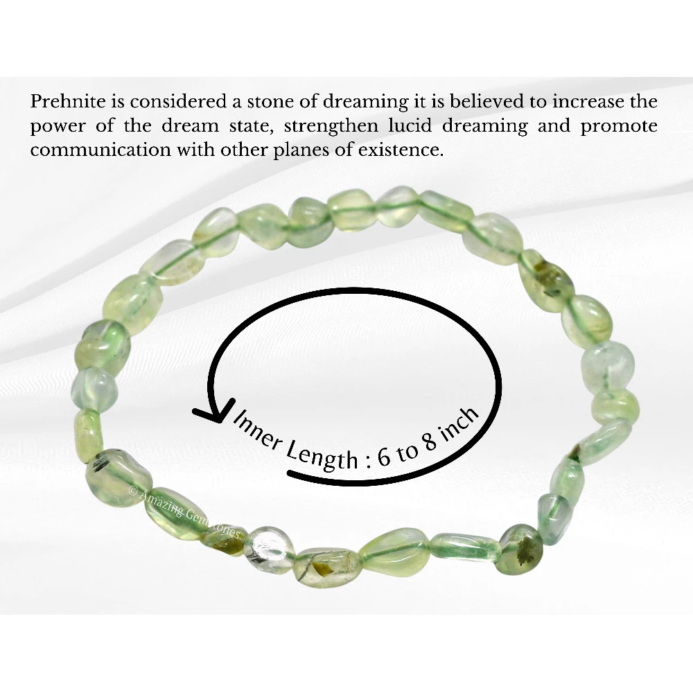 Prehnite Tumbled Stone Bracelet (Stretchable)