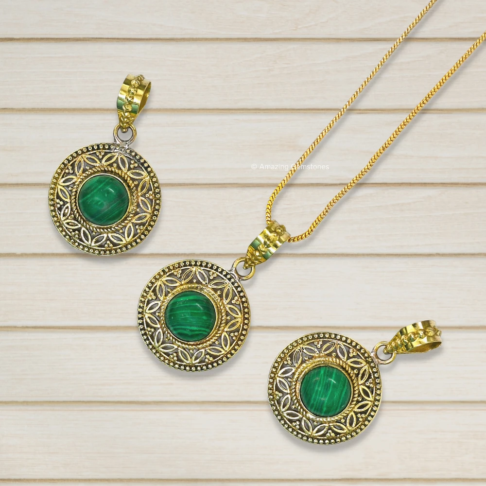 Malachite Bead Necklace Premium