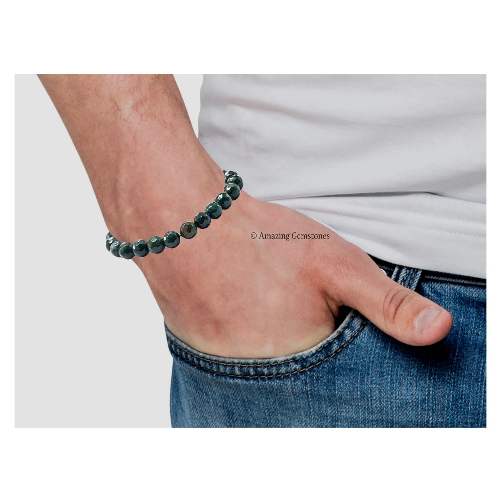 Bloodstone Bracelet (Faceted) (Adjustable)