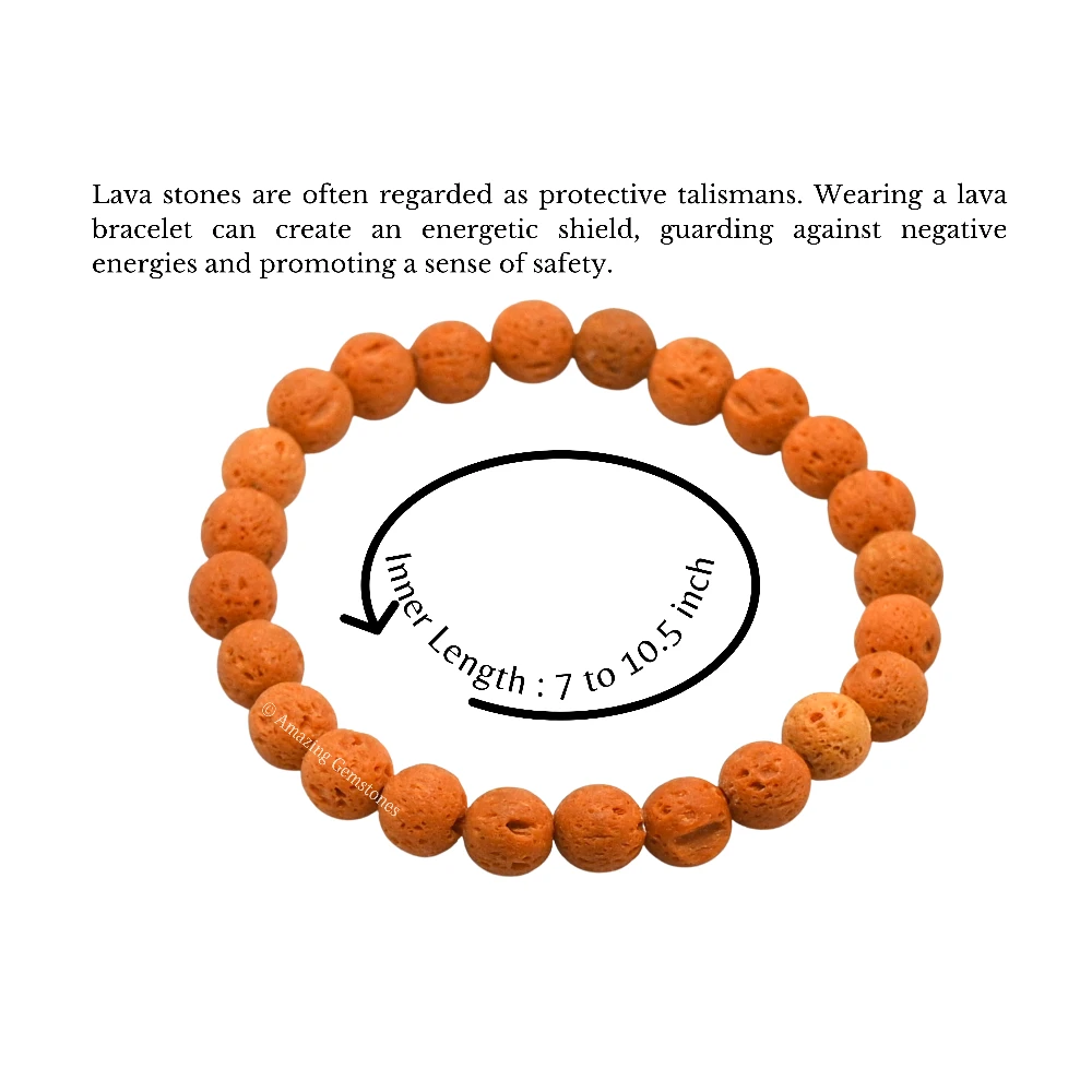Orange Lava Bracelet (Strechable)