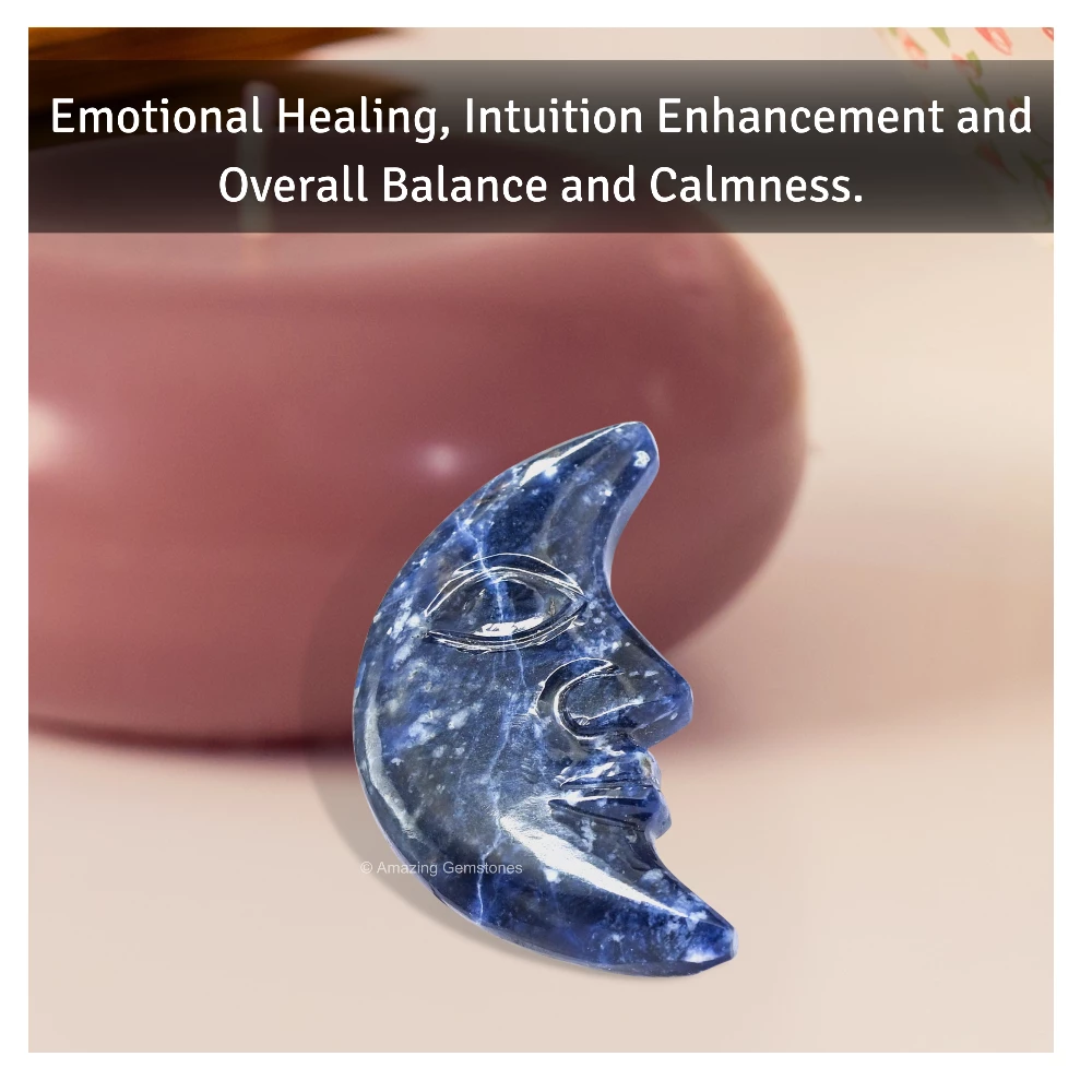 Sodalite Crescent Moon